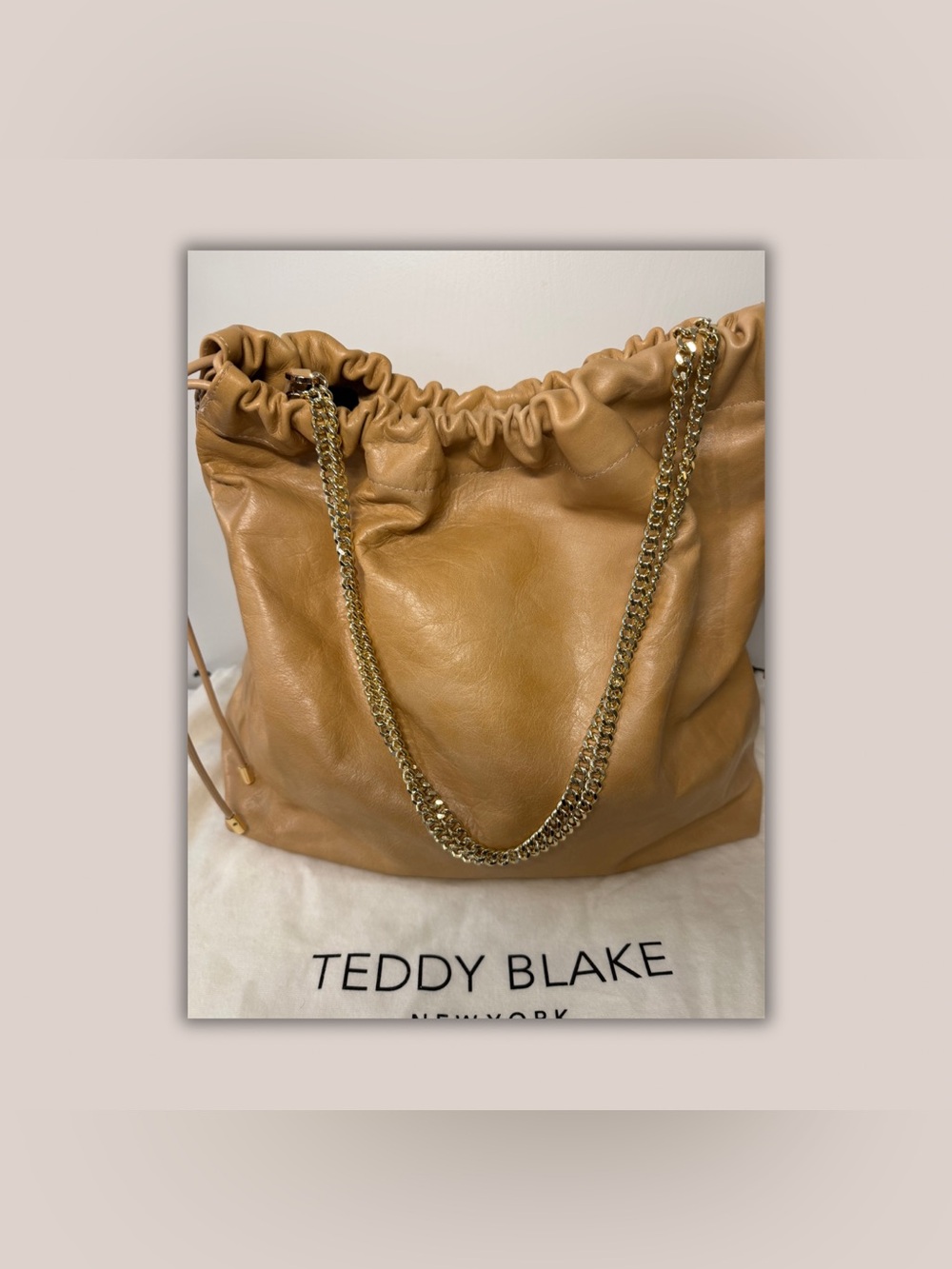 TEDDY BLAKE VITTORIA NAPLAK 14” HANDBAG - LIGHT BEIGE